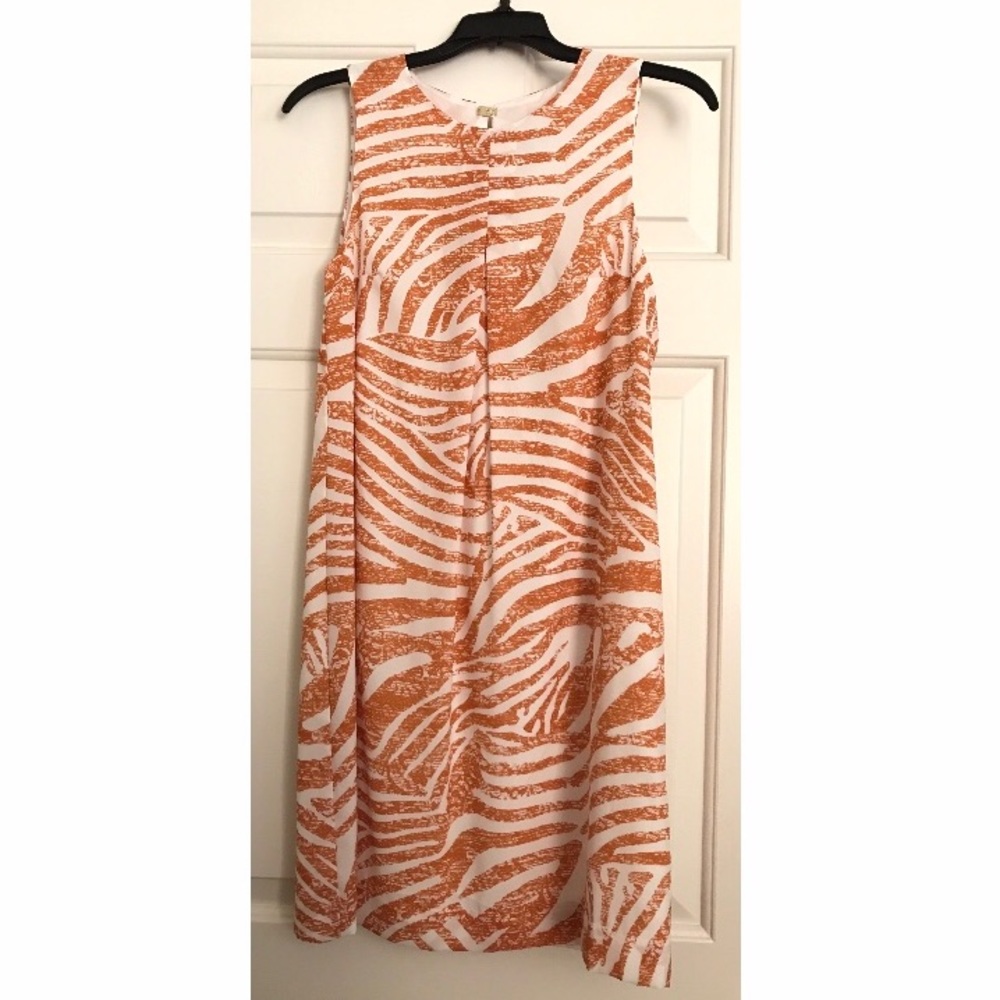NWT H&M Orange & White Zebra Print Shift Dress